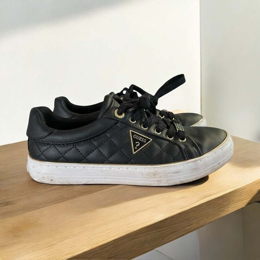 Guess Factory Gilda2 Women's Logo Low-Top Sneakers Black Size 8.5 M